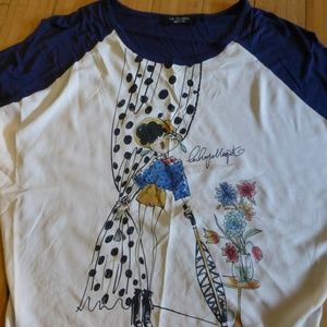 CHAPELLE EMILY IN PARIS  FRENCH FASHION TOP BLOUSE CUTE PRINT MEDIUM